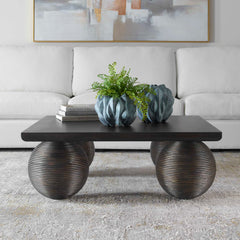 Kasson Black Sphere Leg Coffee Table - Ornate Home