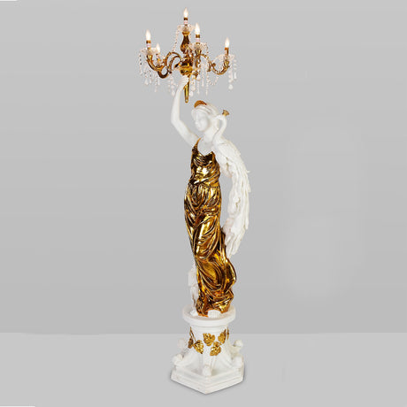 Katarina Gold & Ivory Floor Lamp  / HD-7941 - Ornate Home