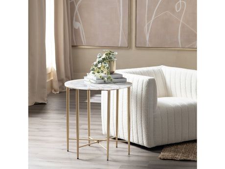 Katherine Gold/White Accent Table - Ornate Home