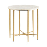 Katherine Gold/White Accent Table - Ornate Home