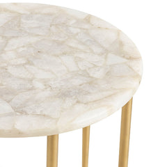 Katherine Gold/White Accent Table - Ornate Home
