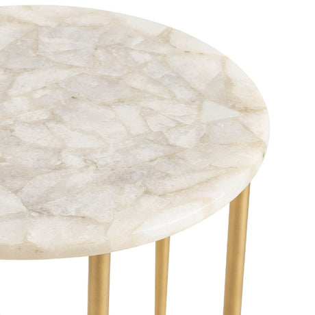 Katherine Gold/White Accent Table - Ornate Home