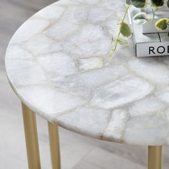 Katherine Gold/White Accent Table - Ornate Home