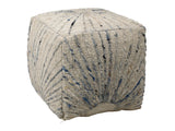 Kathleen Ivory/Blue Pouf - Ornate Home
