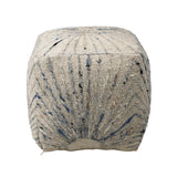Kathleen Ivory/Blue Pouf - Ornate Home