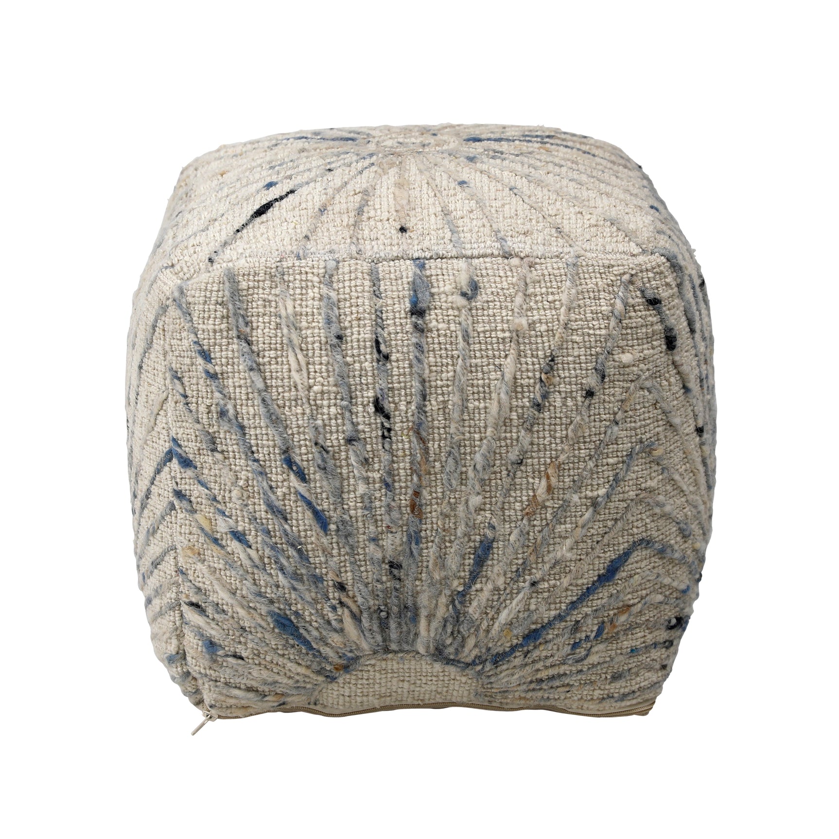 Kathleen Ivory/Blue Pouf - Ornate Home