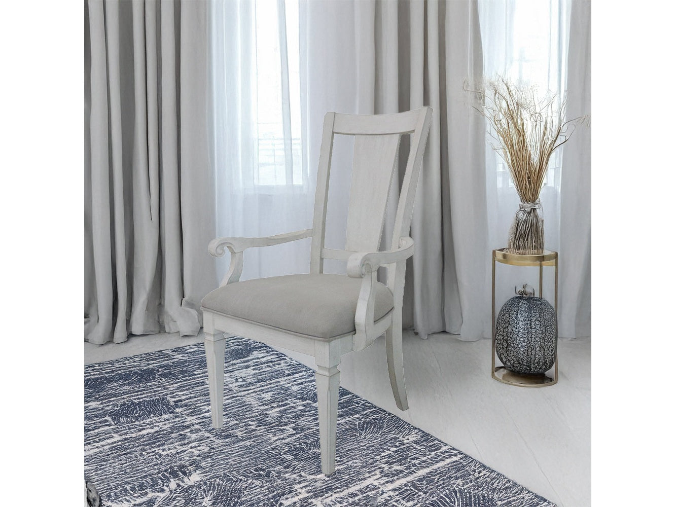 Katia Gray Arm Chair (Set Of 2) - Ornate Home