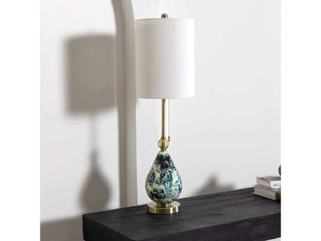 Katipunan Aqua Gold Metallic Brass Table Lamp - Ornate Home