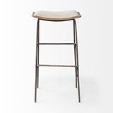 Katniss Cream/Gold Fabric Seat Metal Frame Bar Stool - Ornate Home