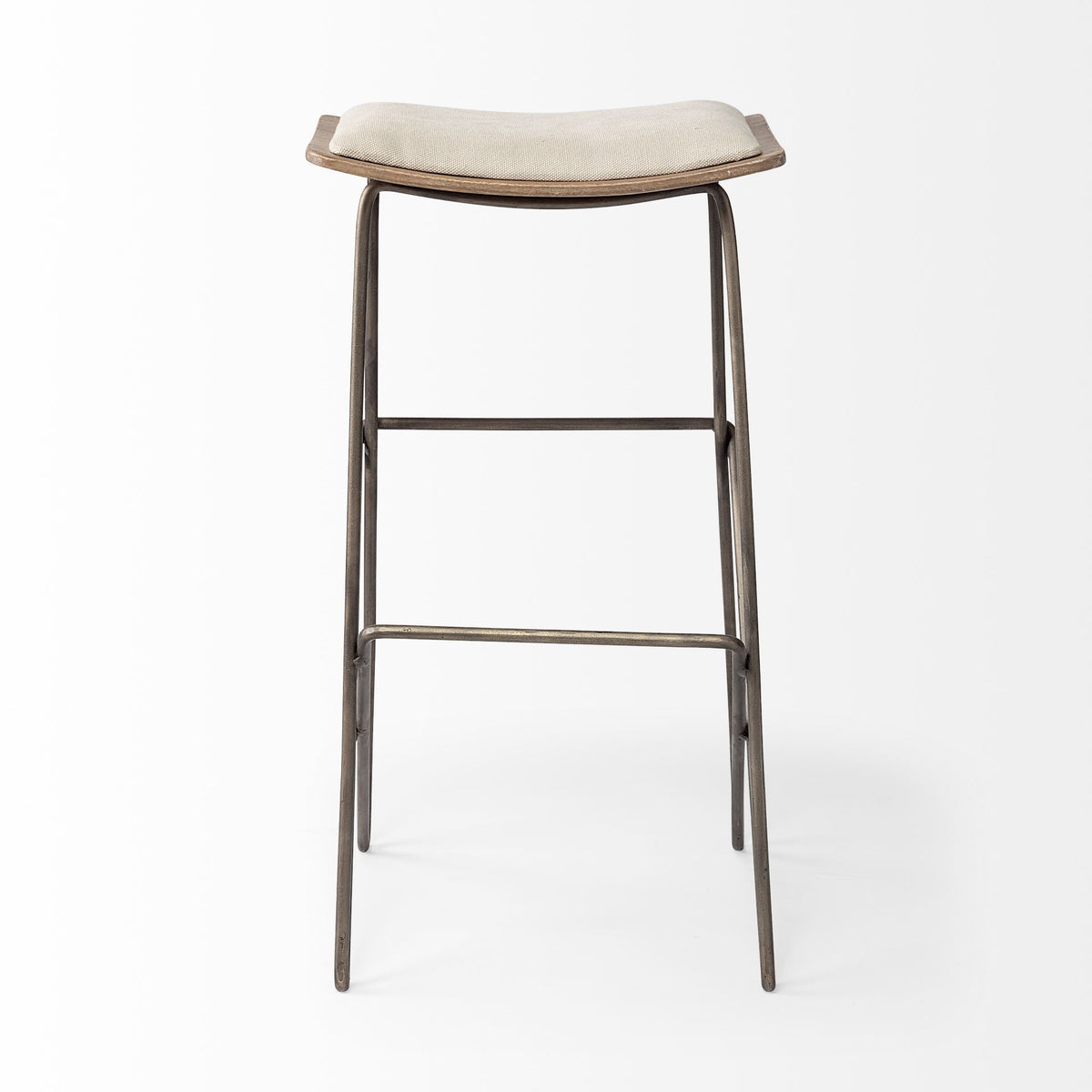 Katniss Cream/Gold Fabric Seat Metal Frame Bar Stool - Ornate Home