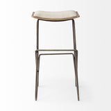 Katniss Cream/Gold Fabric Seat Metal Frame Bar Stool - Ornate Home