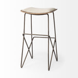 Katniss Cream/Gold Fabric Seat Metal Frame Bar Stool - Ornate Home