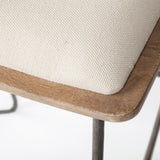 Katniss Cream/Gold Fabric Seat Metal Frame Bar Stool - Ornate Home