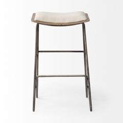 Katniss Cream/Gold Fabric Seat Metal Frame Counter Stool