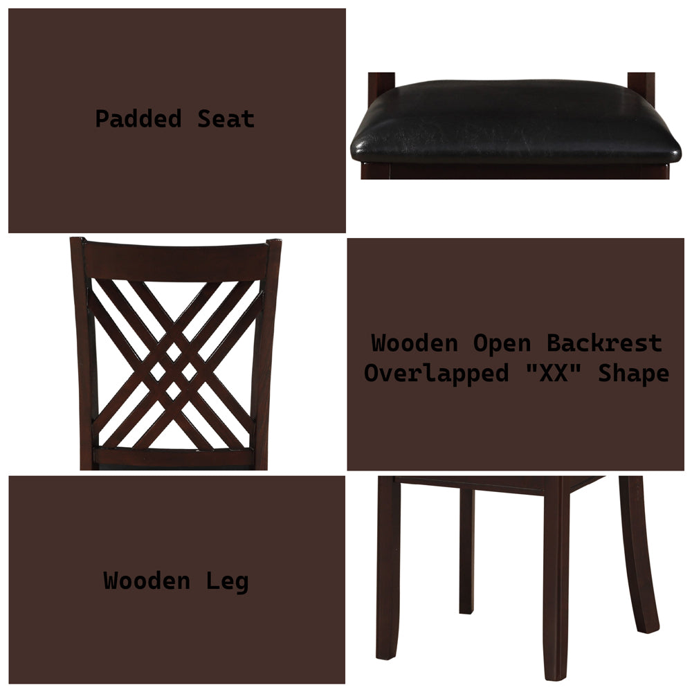 Katrien Side Chair in Black and Espresso (Set of 2) - Ornate Home