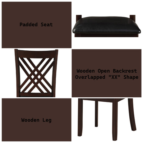 Katrien Side Chair in Black and Espresso (Set of 2) - Ornate Home