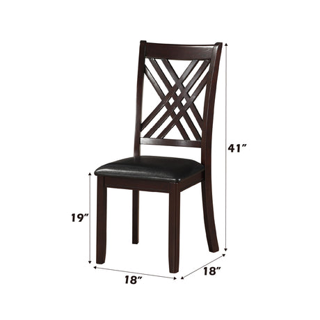Katrien Side Chair in Black and Espresso (Set of 2) - Ornate Home