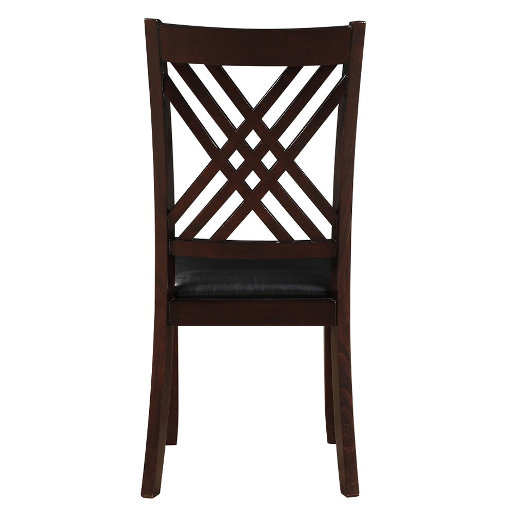 Katrien Side Chair in Black and Espresso (Set of 2) - Ornate Home