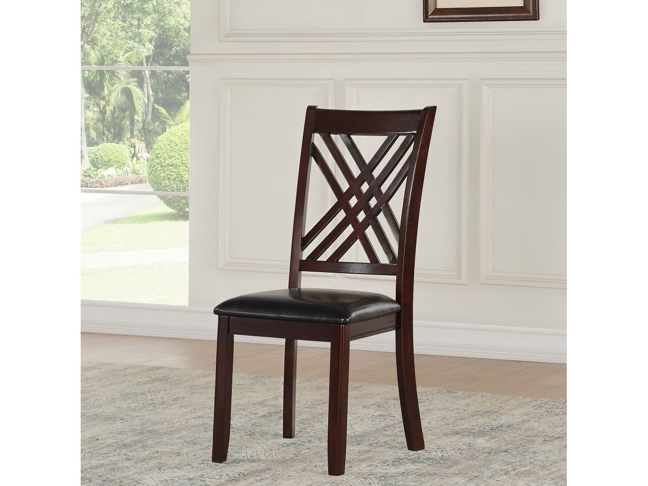 Katrien Side Chair in Black and Espresso (Set of 2) - Ornate Home