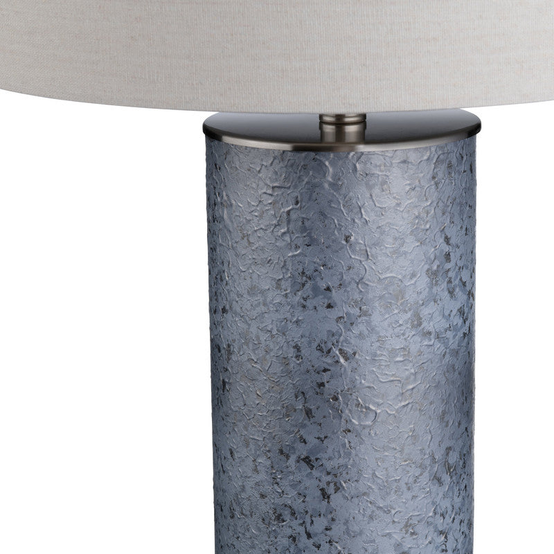 Katz Blue/Oatmeal Cylinder Table Lamp (Set of 2) - Ornate Home