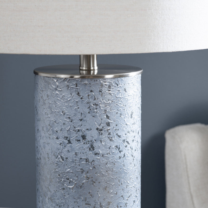 Katz Blue/Oatmeal Cylinder Table Lamp (Set of 2) - Ornate Home