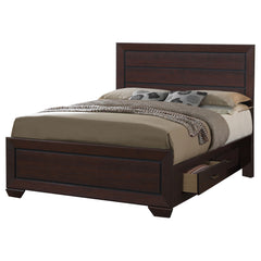 Kauffman Dark Cocoa Queen Bedroom Set with Storage Bed - Ornate Home