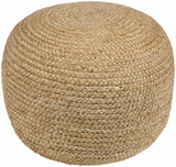 Kaumakani Knitted Jute Round Pouf - Ornate Home