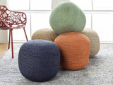 Kaumakani Knitted Jute Round Pouf - Ornate Home