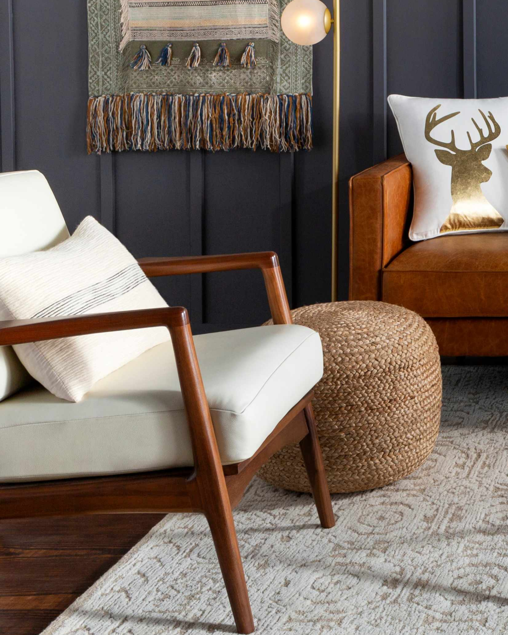 Kaumakani Knitted Jute Round Pouf - Ornate Home