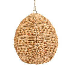Kauri Brass/Woodtone 1 Light Wooden Bead Pendant - Ornate Home