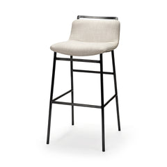 Kavalan Beige/Gray Upholstered Seat Metal Frame Bar Stool - Ornate Home
