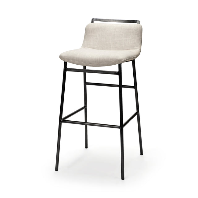 Kavalan Beige/Gray Upholstered Seat Metal Frame Bar Stool - Ornate Home