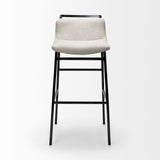 Kavalan Beige/Gray Upholstered Seat Metal Frame Bar Stool - Ornate Home