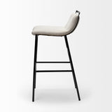 Kavalan Beige/Gray Upholstered Seat Metal Frame Bar Stool - Ornate Home