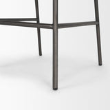 Kavalan Chocolate/Gunmetal Leather Seat Frame Counter Stool - Ornate Home
