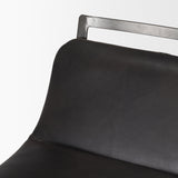 Kavalan Ebony/Black Leather Seat Metal Frame Bar Stool - Ornate Home