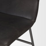 Kavalan Ebony/Black Leather Seat Metal Frame Bar Stool - Ornate Home