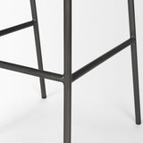 Kavalan Ebony/Black Leather Seat Metal Frame Bar Stool - Ornate Home