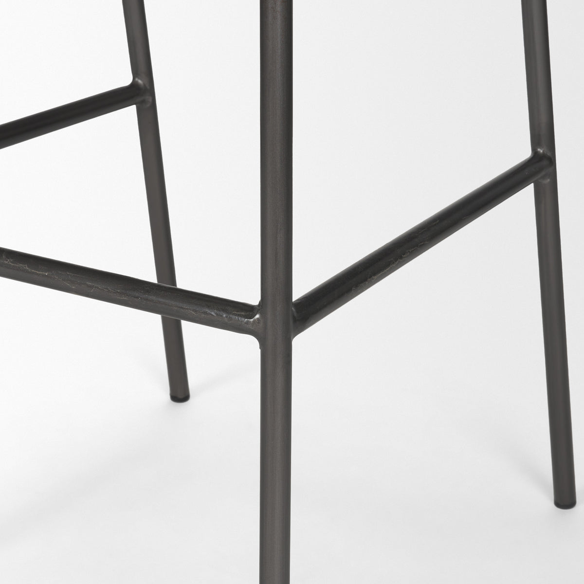 Kavalan Ebony/Black Leather Seat Metal Frame Bar Stool - Ornate Home