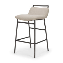 Kavalan Sand/Gray Upholstered Seat Metal Frame Counter Stool - Ornate Home