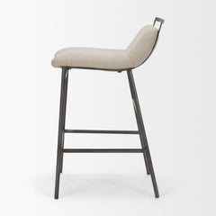 Kavalan Sand/Gray Upholstered Seat Metal Frame Counter Stool - Ornate Home