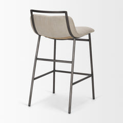 Kavalan Sand/Gray Upholstered Seat Metal Frame Counter Stool - Ornate Home