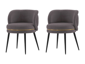Kaya Dining Chair in Grey (set of 2) - Ornate Home