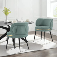 Kaya Dining Chair in Mint Green (set of 2) - Ornate Home