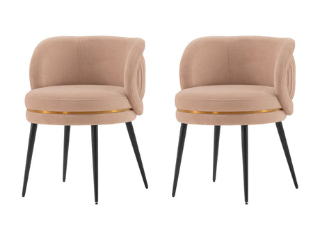 Kaya Dining Chair in Nude (set of 2) - Ornate Home