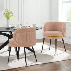 Kaya Dining Chair in Nude (set of 2) - Ornate Home