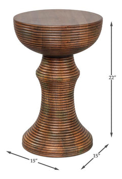 Kayan Brown Wood End Table - Ornate Home