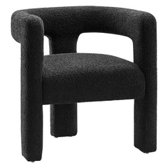 Kayla Black Boucle Upholstered Armchair - Ornate Home