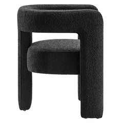 Kayla Black Boucle Upholstered Armchair - Ornate Home