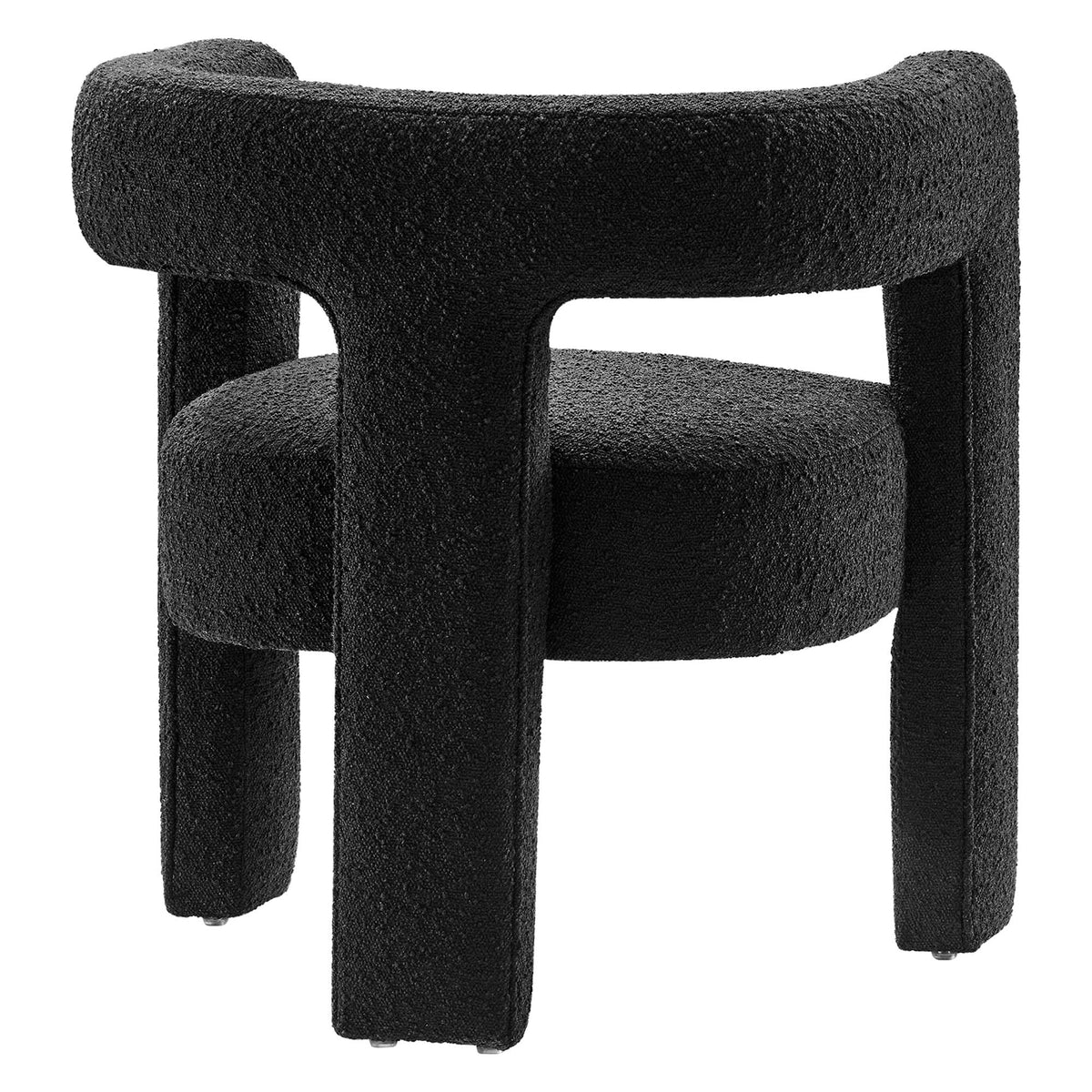 Kayla Black Boucle Upholstered Armchair - Ornate Home